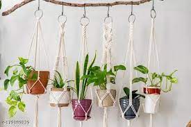 Macrame-Plant-hanger-handmade-brown-hanging-basket-decorative-flower-pot-holder-no-tassels-for-indoor-outdoor-boho-home-decor